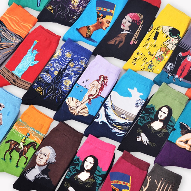 Unisex Cotton Socks | Starry Night | Mona Lisa | Famous Paintings