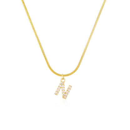 Crystal Initial Necklace For Women