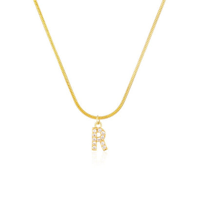 Crystal Initial Necklace For Women