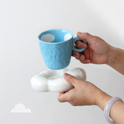 Porcelain Mug with Cloud Saucer