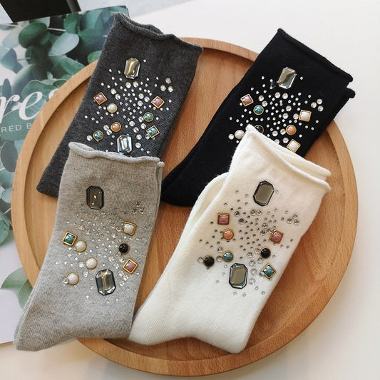 Handmade Crystal Cotton Socks